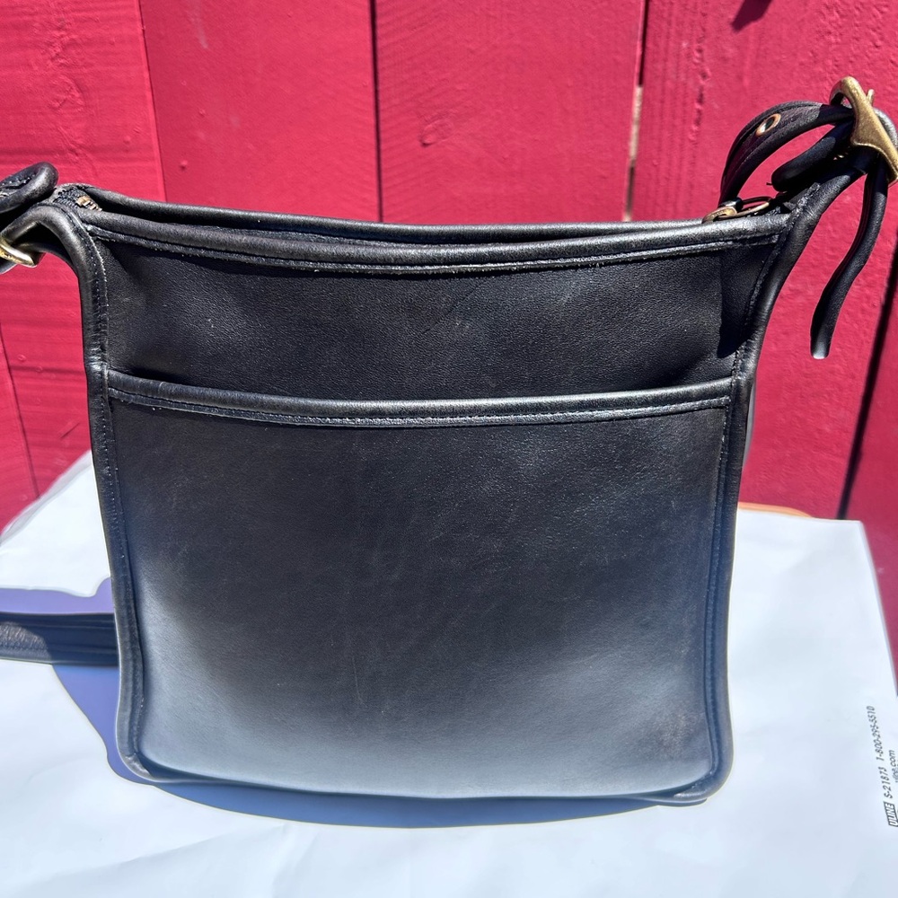 Vintage Coach 9144 Legacy BLACK Leather Studio Flap Crossbody Bag USA - Picture 2 of 14